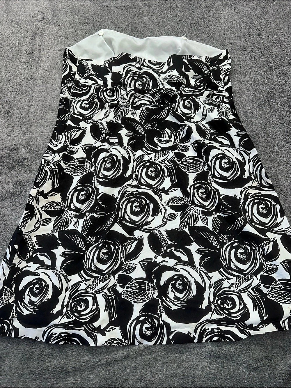 Lane Bryant Floral A-Line Skirt in Black & White Size 16